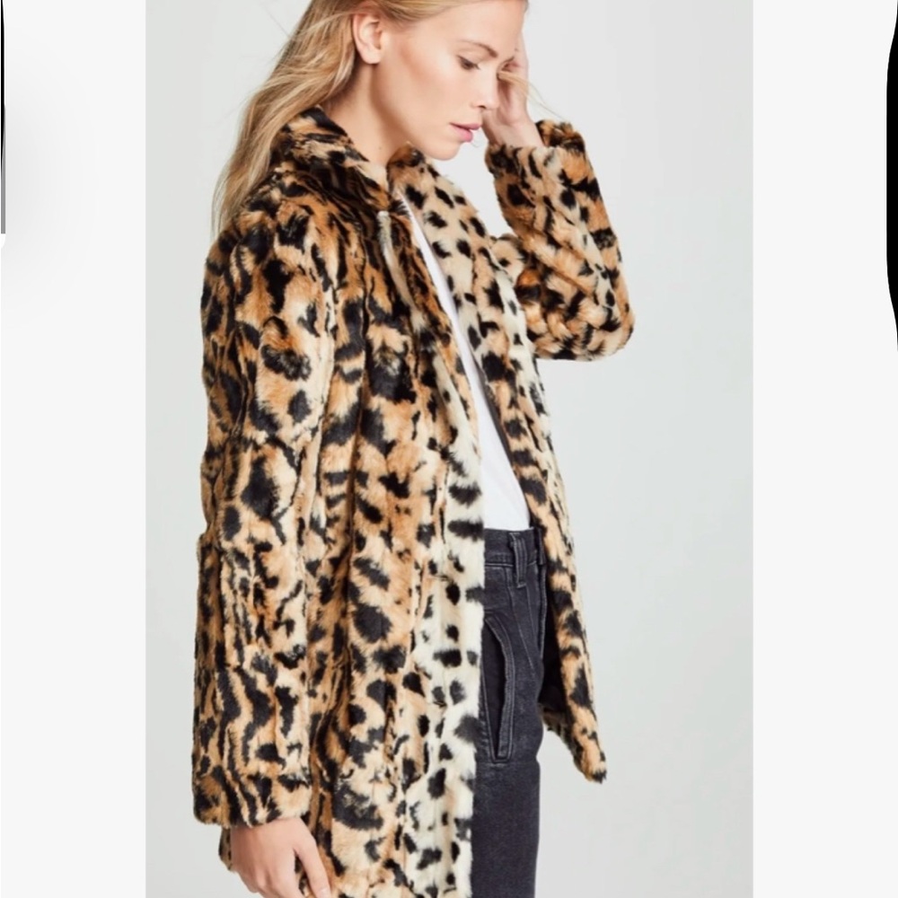 Velvet Leopard Print Teddy Jacket Size Large